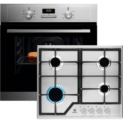Духовой шкаф электрический ELECTROLUX EOF3H00BX+ Варочная поверхность газовая Electrolux KGS6426SX