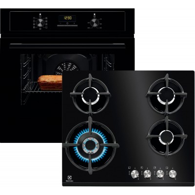 Духовой шкаф электрический ELECTROLUX EOF3H50BK + Варочная поверхность газовая Electrolux KGG6437K
