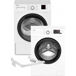 Стиральная машина BEKO WUE7612IXBW + Сушильный автомат BEKO DF7412PA (комплект) + планка BEKO PSKS