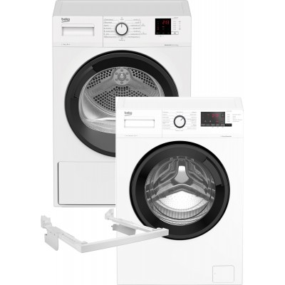 Пральна машина BEKO WUE7612IXBW + Сушильний автомат BEKO DF7412PA (комплект) + планка BEKO PSKS