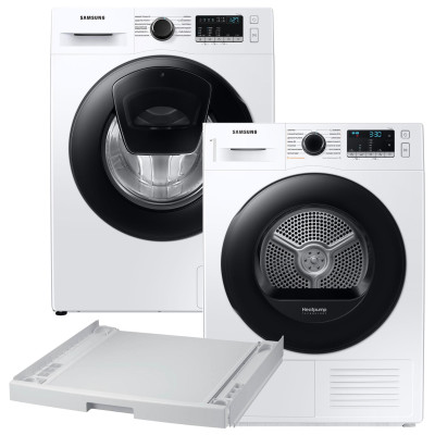 Пральна машина повногабаритна SAMSUNG WW90T4541AE/UA + Сушильний автомат SAMSUNG DV90TA040AE/UA + З'єднувальний комплект Samsung SKK-DD (комплект)