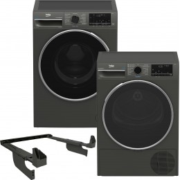 Стиральная машина BEKO B3WFU5822MG+Соединительная планка BEKO PSKMG+Сушильный автомат BEKO B3T68239MG (комплект)