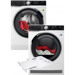 Стиральная машина AEG LFR95166UU + Сушильный автомат AEG TR959M6SU + Монтажный комплект с выдвижной полкой AEG Electrolux A1WYHSK1 (комплект)