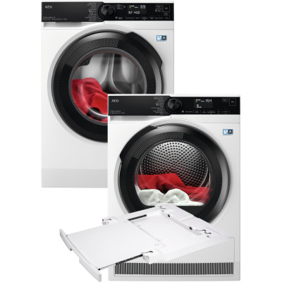 Стиральная машина AEG LFR73144OU + Сушильный автомат AEG TR838P4U + Монтажный комплект с выдвижной полкой AEG Electrolux A1WYHSK1 (комплект)