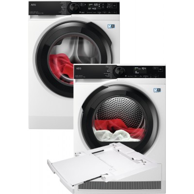 Пральна машина AEG LFR73944QU + Сушильний автомат AEG TR838P4U + Монтажний комплект з висувною полицею AEG Electrolux A1WYHSK1 (комплект)