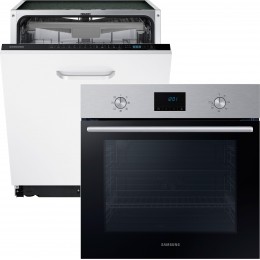 Встраиваемая посудомоечная машина SAMSUNG DW60M6050BB/WT + Духовой шкаф электрический SAMSUNG NV68A1110RS/WT (комплект)