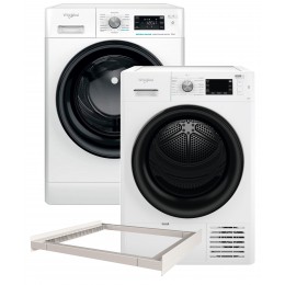 Стиральная машина полногабаритная WHIRLPOOL FFB 10469 BV UA + Сушильная машина Whirlpool FFT M22 9X2B UA + Универсальная соединительная планка WPRO CDS102 - C00565134 (комплект)