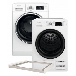 Стиральная машина полногабаритная WHIRLPOOL FFB 11469 BCV UA + Сушильная машина Whirlpool FFT M22 9X2B UA + Универсальная соединительная планка WPRO CDS102 - C00565134 (комплект)