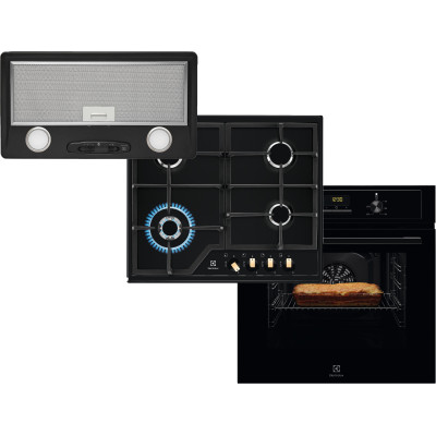 Духовой шкаф электрический ELECTROLUX EOF3H50BK + Варочная поверхность газовая Electrolux KGS6436RK + Вытяжка ELECTROLUX LFG525K (комплект)