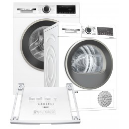 Пральна машина Bosch Серія 4 WGA14400UA + Сушильний автомат BOSCH WQG14200UA + Сполучна планка BOSCH WTZ11400 (комплект)