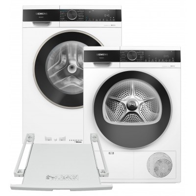 Стиральная машина Siemens iQ300 WG44A2Z0UA + Сушильный автомат SIEMENS WQ41G200UA + Соединительная планка для стиральных машин SIEMENS WZ20400 (комплект)