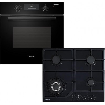 Духовой шкаф электрический INTERLINE OEG 543 ECC BA + Варочная поверхность газовая INTERLINE SGV 664 FGT BA (комплект)