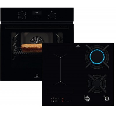 Духовой шкаф электрический ELECTROLUX EOF5C50BZ + Варочная поверхность комбинированная Electrolux KDI641723K (комплект)