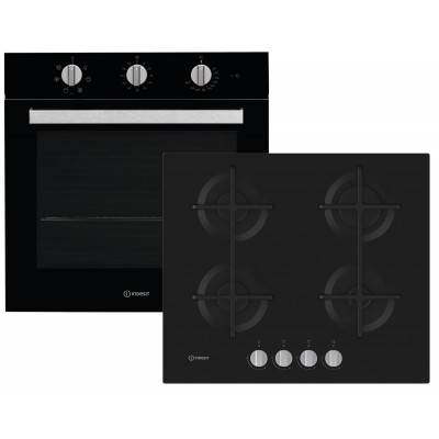 Духовой шкаф электрический INDESIT IFW 6530 BL + Варочная поверхность газовая INDESIT ING61TBK (комплект)