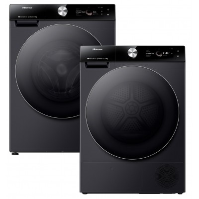 Сушильный автомат Hisense DH7S107BB + Стиральная машина Hisense WF7S1247BB (комплект)