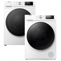 Сушильна машина Hisense Essential Line DHQA903V/UA + Пральна машина вузька Hisense WFQA8014EVJM/UA (комплект)
