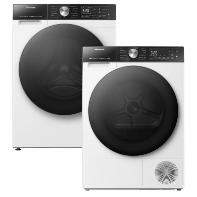 Сушильний автомат Hisense DH5S102BW/UA + Пральна машина повногабаритна Hisense WF5S1045BW/UA (комплект)
