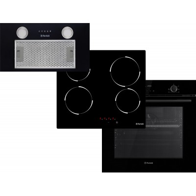 Духова шафа електрична PERFELLI PERLA 6D7 NERO + Поверхня електрична PERFELLI VH 6101 BL + Витяжка PERFELLI BI 5652 BL 1000 LED (комплект)