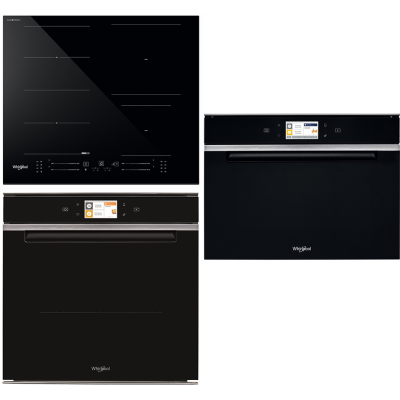 Духова шафа електрична Whirlpool W11I OM14MS2H + Вбудована мікрохвильова піч WHIRLPOOL W11IMW161 + Варильна поверхня індукційна Whirlpool WF S5060 CPBF (комплект)