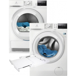 Пральна машина повногабаритна Electrolux 600 SensiCare EW6F2281U + Сушильний автомат Electrolux EW6D283YU + З'єднувальна планка Electrolux E1WYHSK1 (комплект)