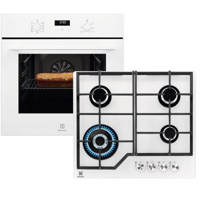 Духовой шкаф электрический ELECTROLUX EOF5F50BV + Варочная поверхность газовая Electrolux KGG64362W (комплект)