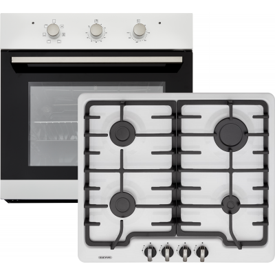 Духовой шкаф электрический ELEYUS ESTER 6006 WH + Варочная поверхность газовая ELEYUS GRACIA 60 WH CF (комплект)