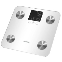 Ваги підлогові Sencor SBS6025WH, 180 кг, 3хААА, скло, білий